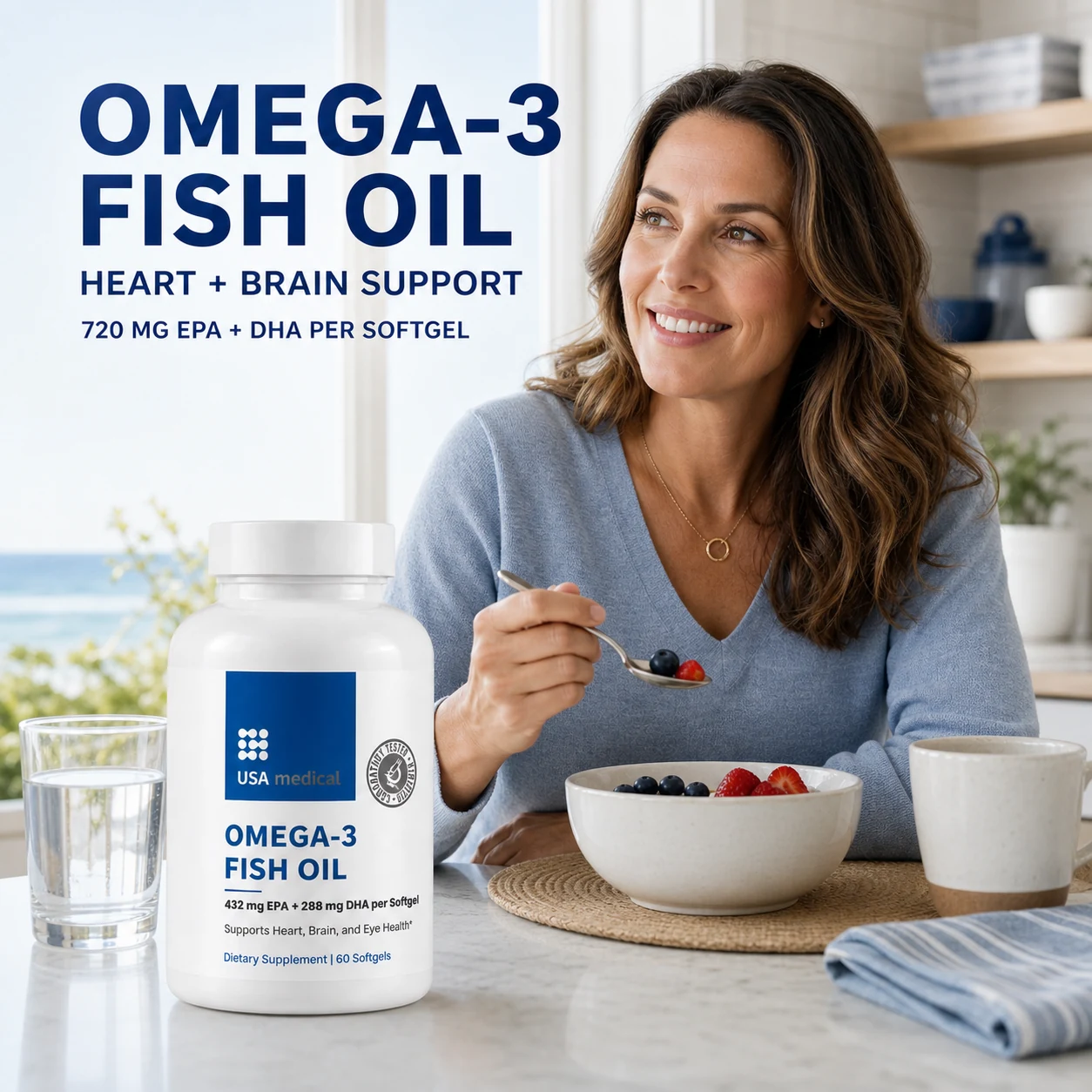 Omega-3 Fish Oil as part of a simple daily heart and brain support routine
