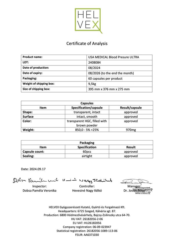 USA MEDICAL Blood Pressure ULTRA COA (2408084)