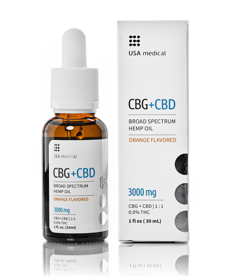 USA Medical 3000 mg CBG Oil - CBD+CBD Oil Tincture