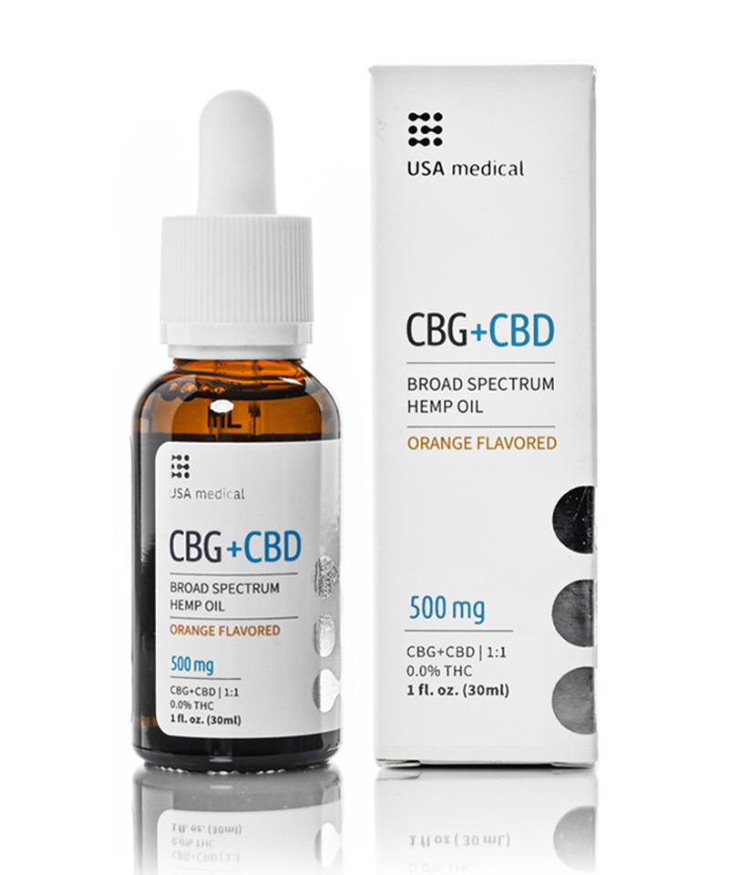 USA Medical 500 mg CBG Oil - CBD+CBD Oil Tincture