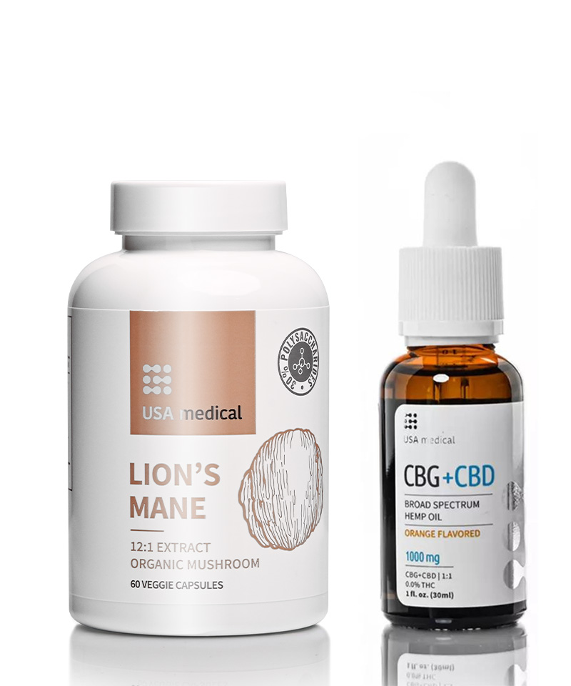 Lion's Mane + CBG Oil - 1,000 mg | 30 mL - USA Medical