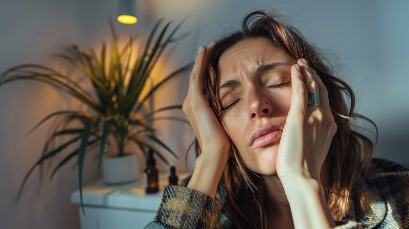 a woman taking cbd to see if it helps with hangover