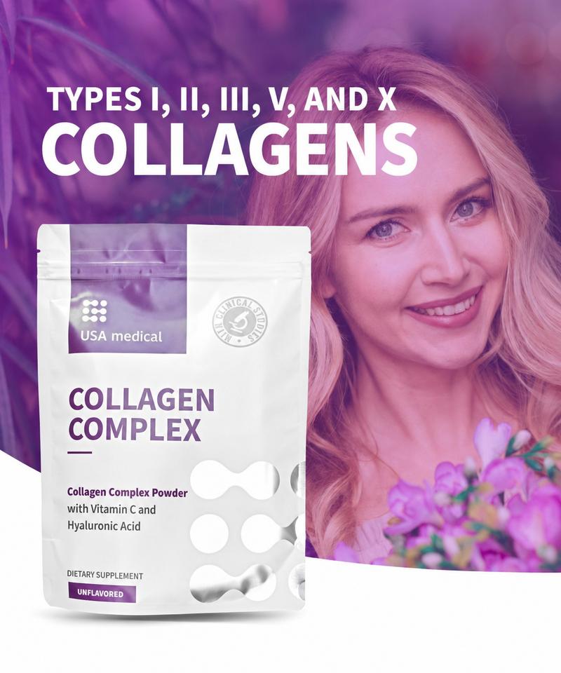 Collagen Complex - I, II, III, V, X - Collagen Powder 240 g