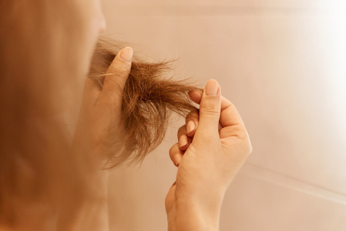 Severely split hair ends