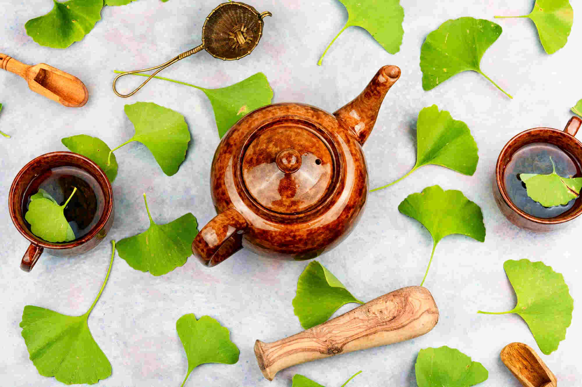 Step-by-step preparation of ginkgo biloba tea