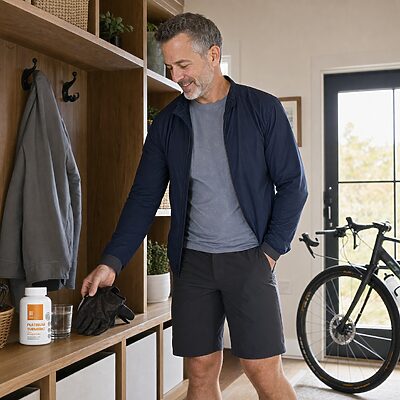 USA Medical Platinum Turmeric with BioPerine in a realistic after-cycling home routine