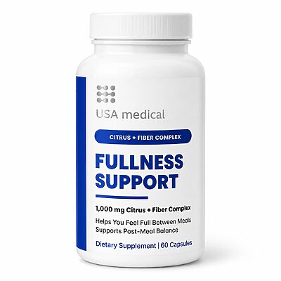 USA Medical Fullness Support 60 capsules on a clean white background