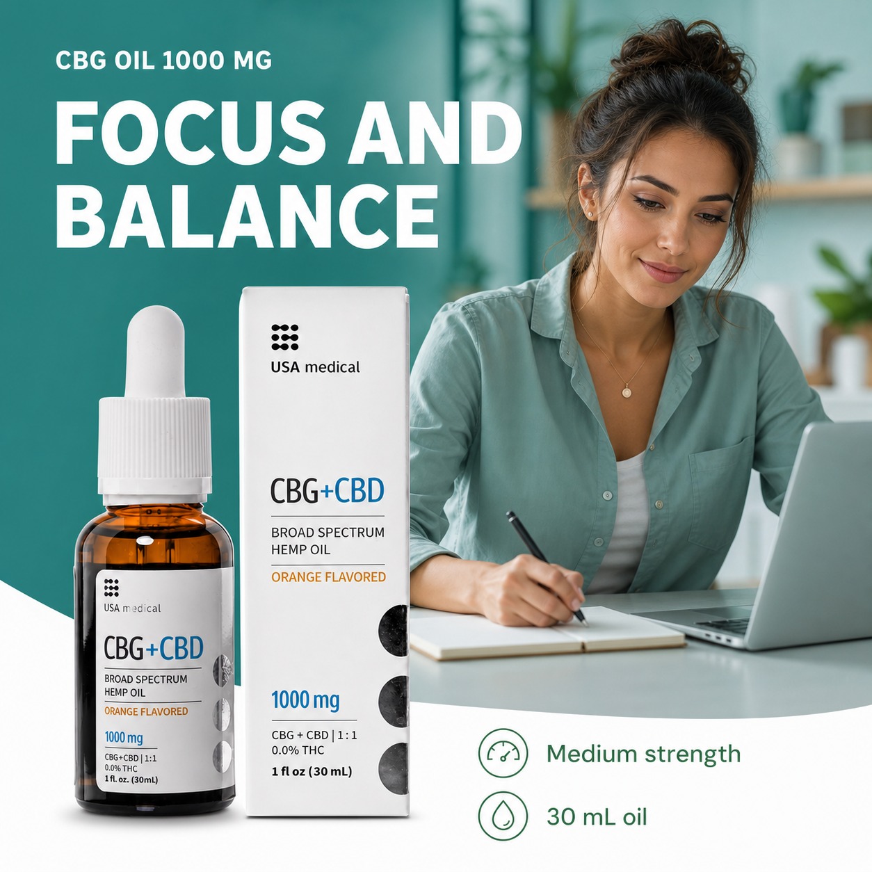 USA Medical CBG Oil 1,000 mg