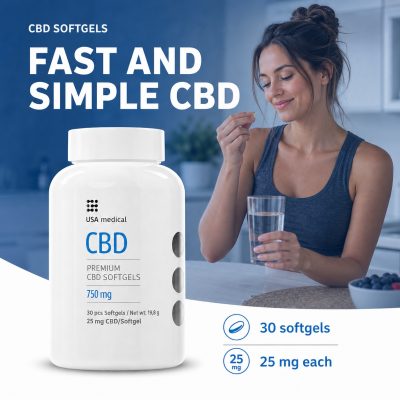 CBD Softgels 25 mg, 30 Count