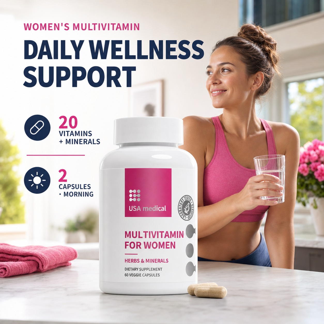 Women's Multivitamin daily wellness support morning routine