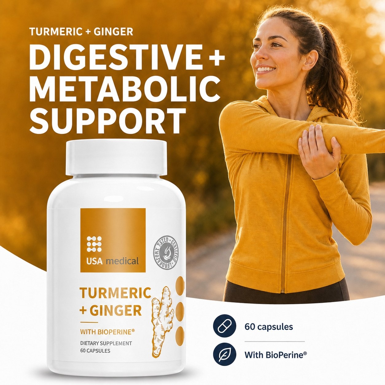 USA Medical Turmeric + Ginger