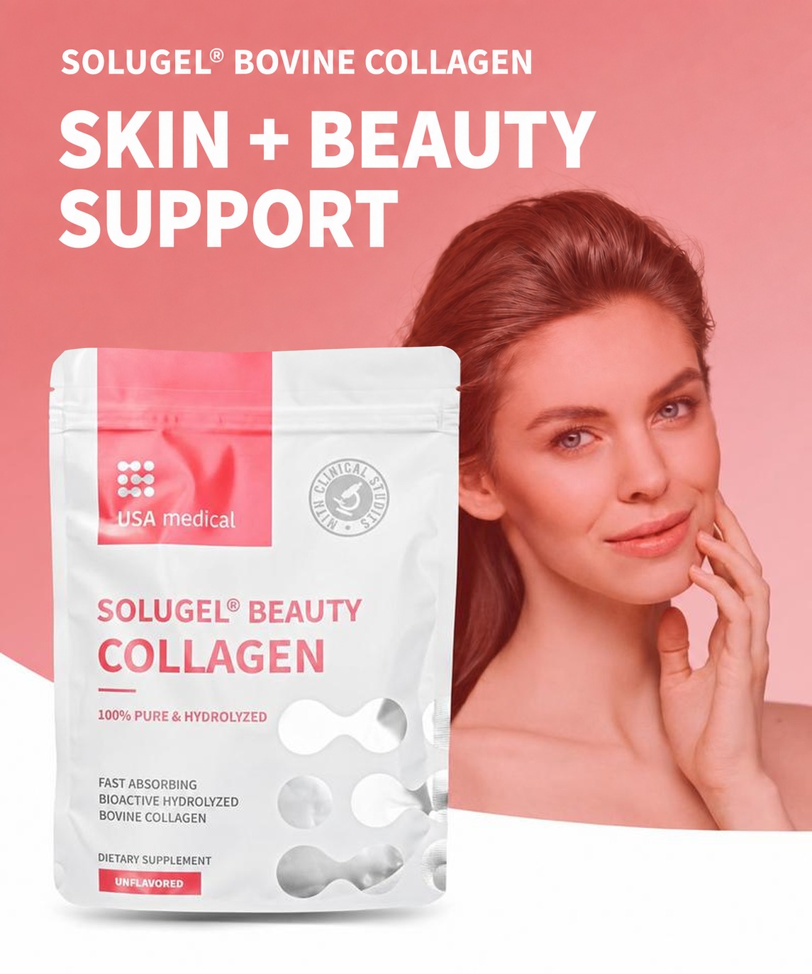 USA Medical BEAUTY beef collagen powder Solugel® 240 g