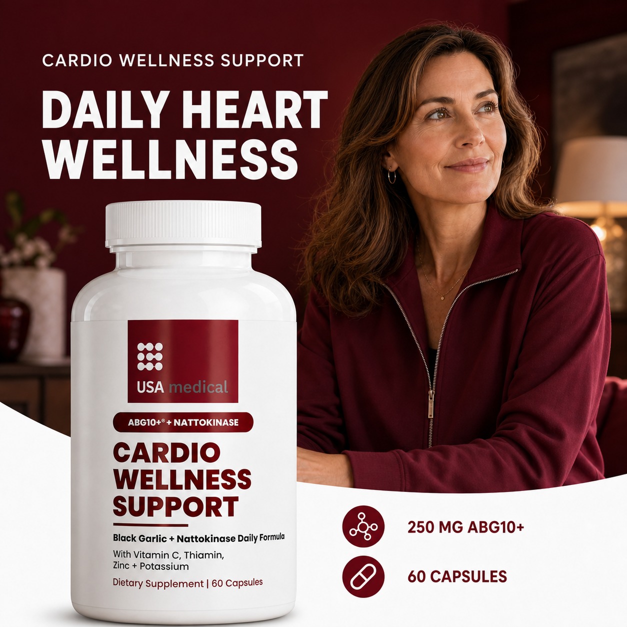 USA Medical Cardio Wellness Support | 60 Capsules