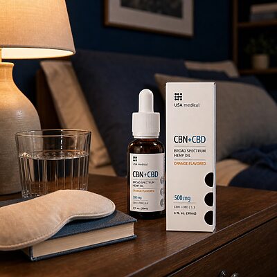 USA Medical CBN Oil 500 mg product nightstand