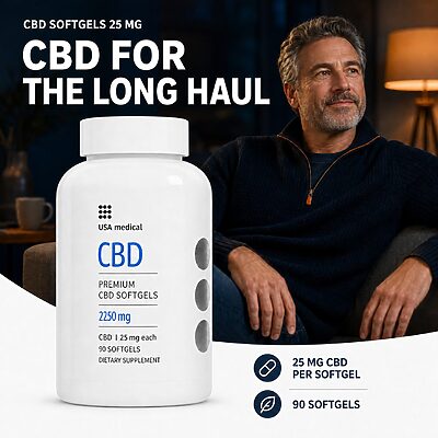 CBD Softgels 25 mg, 90 Count