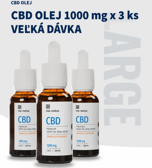 USA medicínsky CBD olej 1000 mg | 30 ml x 3 ks