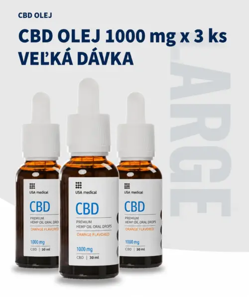 USA medicínsky CBD olej 1000 mg | 30 ml x 3 ks