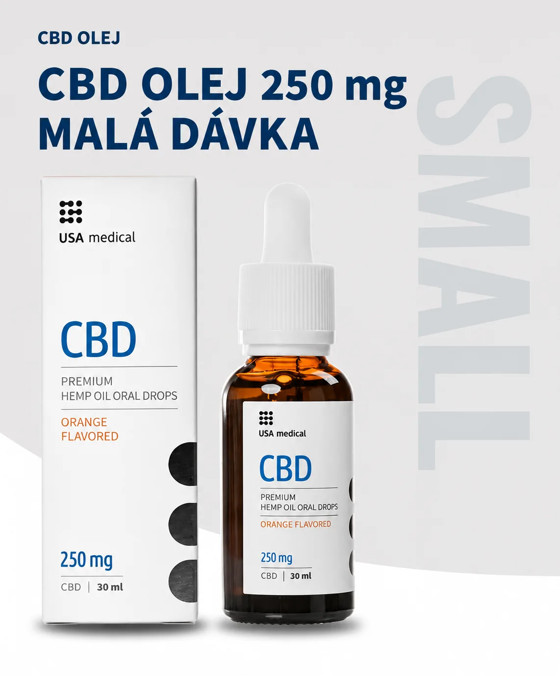 USA Medical CBD olej 250 mg | 30 ml