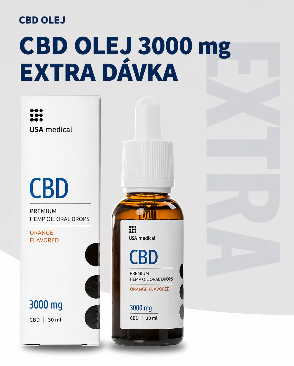 USA Medical CBD olej 3000 mg | 30 ml