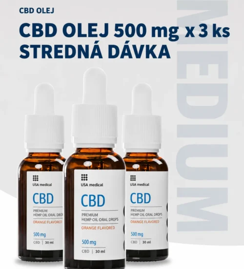 USA Medical CBD Olej 500 mg | 30 ml x 3 ks