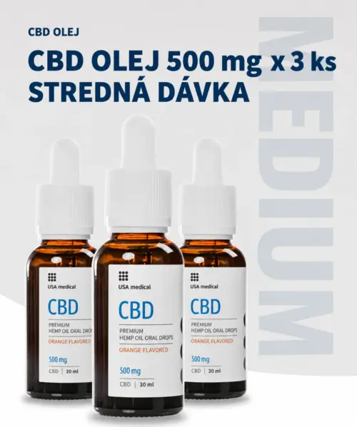 USA Medical CBD Olej 500 mg | 30 ml x 3 ks
