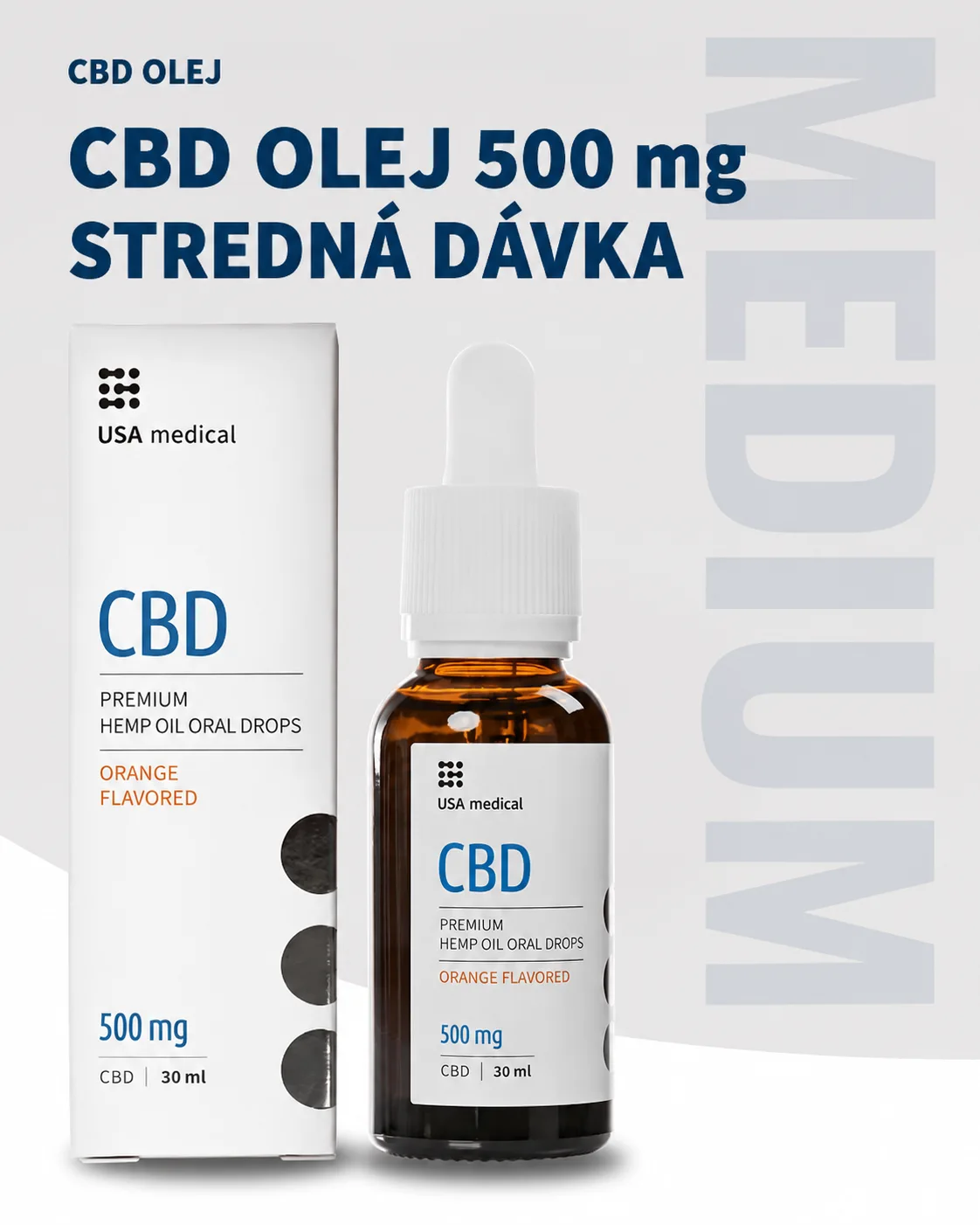 USA Medical CBD Olej 500 mg | 30 ml