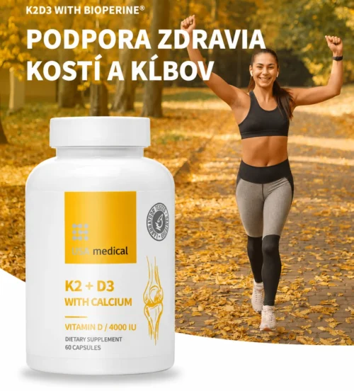 K2+D3 kapsuly s vápnikom a vitamínom C 60 ks