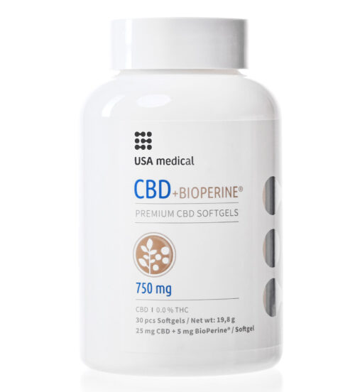 USA medical CBD + BioPerine kapsula 750 mg | 30 ks